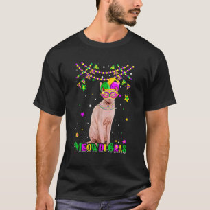 Funny Meowdi Gras Sphynx Cat Mardi Gras Carnival M T-Shirt