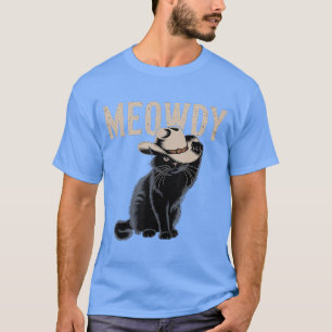 Funny Meowdy Country Music Cat Cowboy Hat Vintage T-Shirt