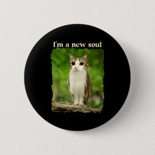 Funny Meowl Meme, Cat Owl Meme Brainrot Gen Alpha  6 Cm Round Badge