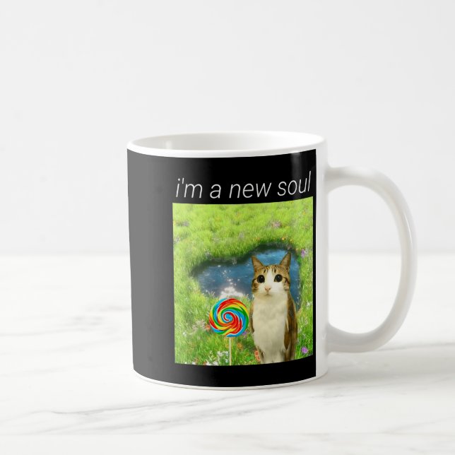 Funny Meowl Meme, Cat Owl Meme Brainrot Gen Alpha  Coffee Mug (Right)