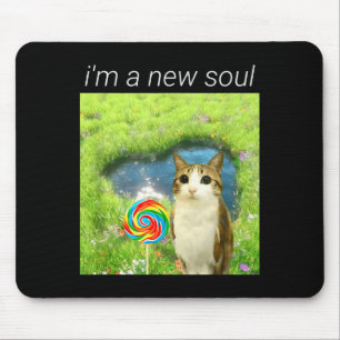 Funny Meowl Meme, Cat Owl Meme Brainrot Gen Alpha Mouse Pad