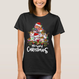 Funny Meowry Christmas tree lights Christmas Gift T-Shirt