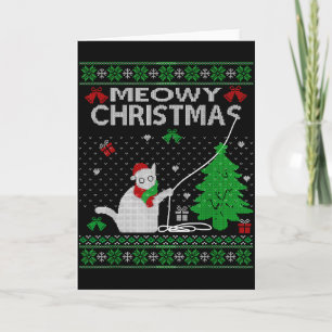 Funny Meowy Christmas Cats Xmas Cute Cat Lover Ugl Card