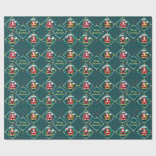 Funny Meowy Christmas Santa and Kitties Wrapping Paper