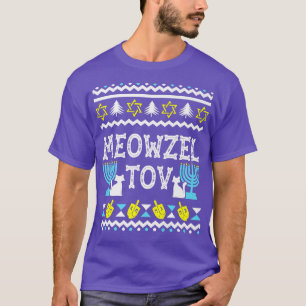Funny Meowzel Tov Ugly Hanukkah Jewish Cat Sweater