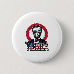 Funny Merica Patriotic President Vintage Vector De 6 Cm Round Badge