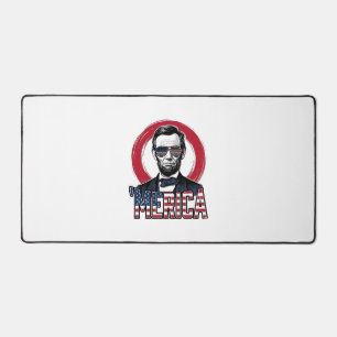 Funny Merica Patriotic President Vintage Vector De Desk Mat
