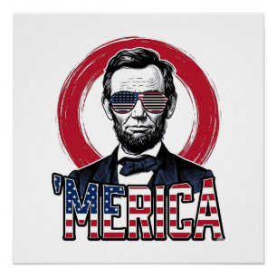 Funny Merica Patriotic President Vintage Vector De Poster