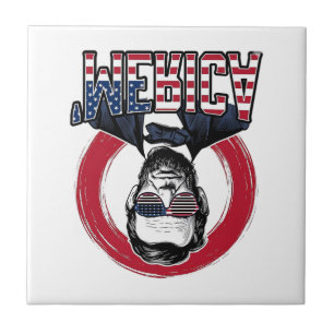 Funny Merica Patriotic President Vintage Vector De Tile