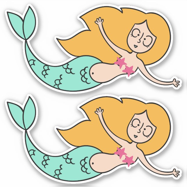 Funny Mermaid stickers (Front)