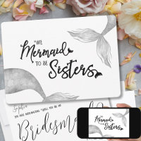 Funny Mermaid to be Sisters Black White Proposal