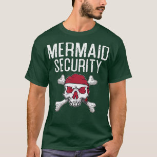 Funny Merman Mermaid Security Swimming Beach T-Shirt