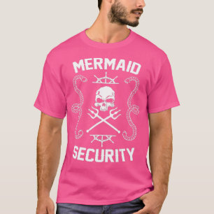 Funny Merman Mermaid Security Swimming Beach T-Shirt