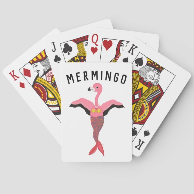 Funny Mermingo Graphic: Flamingo-Mermaid Cards (Back)