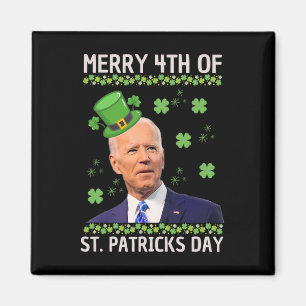 Funny Merry 4th Of St Patricks Day Confused Joe Bi Magnet