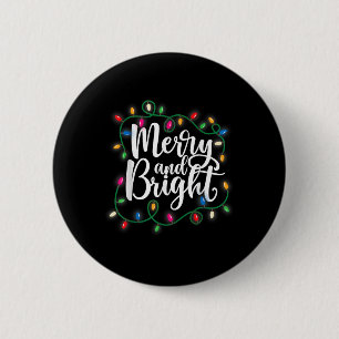 Funny Merry And Bright Christmas Lights Xmas Holid 6 Cm Round Badge