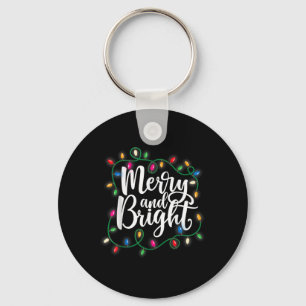 Funny Merry And Bright Christmas Lights Xmas Holid Key Ring