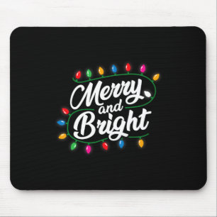 Funny Merry And Bright Christmas Lights Xmas Holid Mouse Pad