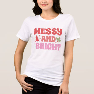 Funny Merry And Bright Women Christmas  Tri-Blend Shirt
