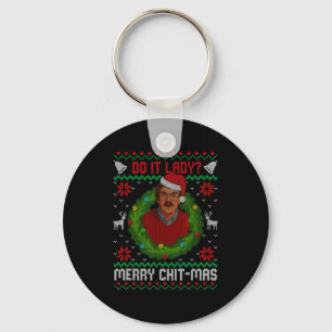 Funny Merry Chit-mas Ugly Christmas Sweater  Key Ring