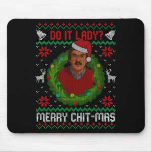 Funny Merry Chit-mas Ugly Christmas Sweater Mouse Pad