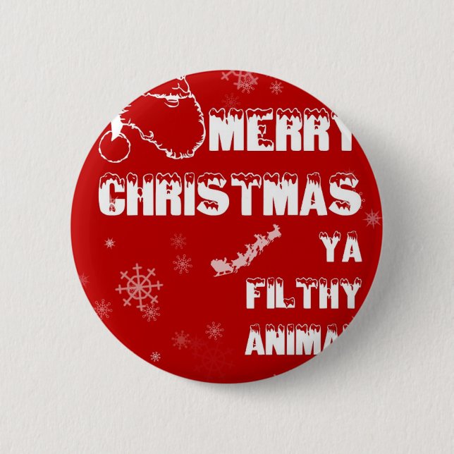 Funny Merry Christmas 6 Cm Round Badge (Front)