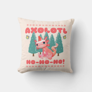Funny Merry Christmas Axolotl Ho-Ho-Ho! Cushion