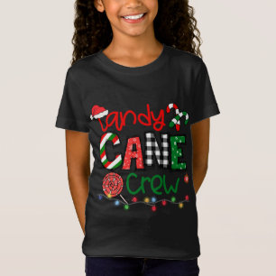 Funny Merry Christmas Candy Cane Crew Matching Fam T-Shirt