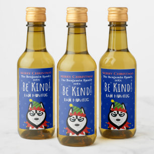 Funny Merry Christmas Happy Holiday Personalize  Wine Label