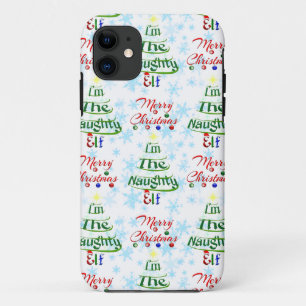 Funny Merry Christmas Holiday Naughty Elf Case-Mate iPhone Case