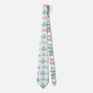 Funny Merry Christmas Holiday Naughty Elf Tie