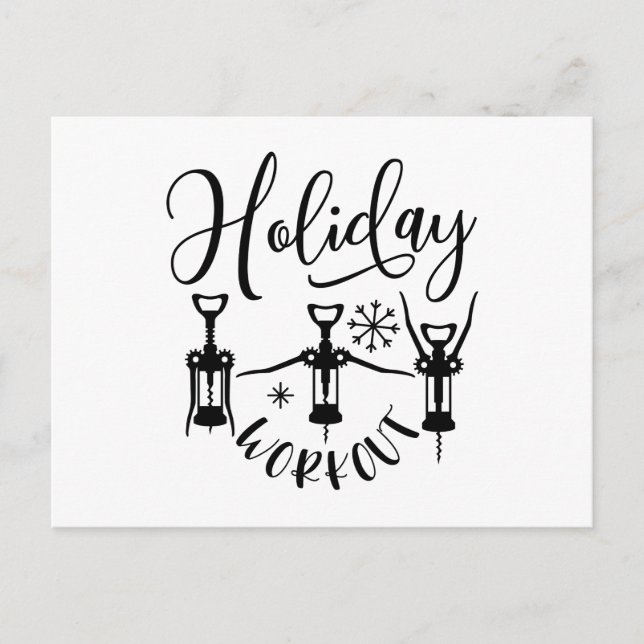 Funny Merry Christmas Holiday Workout Postcard (Front)