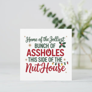 Funny Merry Christmas Home of the Jolliest Xmas Holiday Card