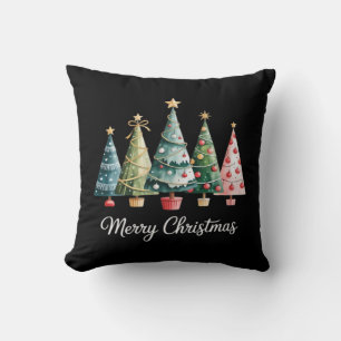 Funny Merry Christmas Trees Bow Santa Family Essen Cushion