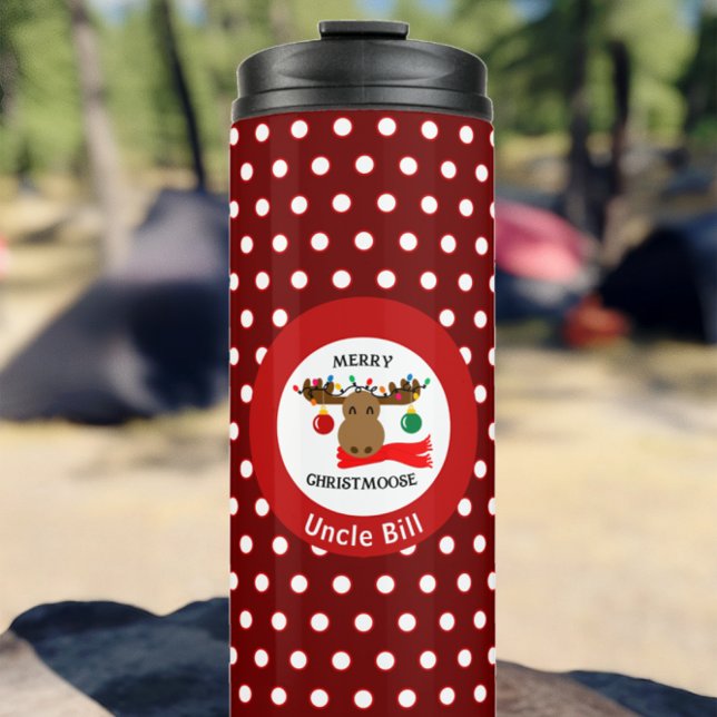 Funny Merry Christmoose Personalised Holiday Thermal Tumbler (Creator Uploaded)
