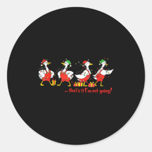 Funny Merry Duckmas Quackmas Pajama Duck Christmas Classic Round Sticker