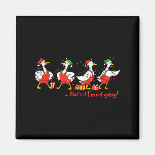Funny Merry Duckmas Quackmas Pajama Duck Christmas Magnet