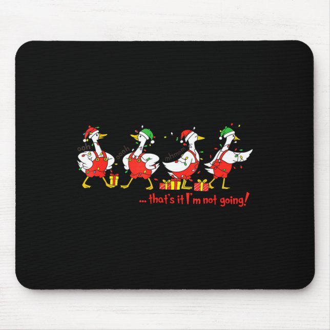 Funny Merry Duckmas Quackmas Pajama Duck Christmas Mouse Pad (Front)