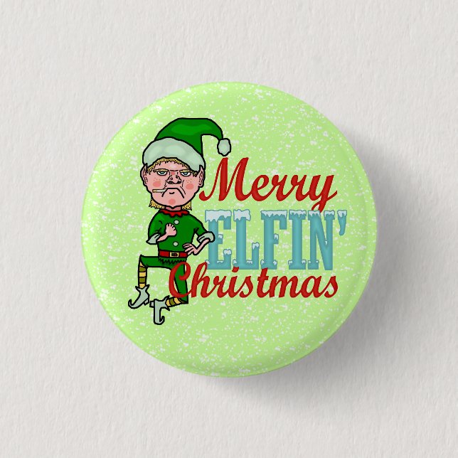 Funny Merry Elfin Christmas Bah Humbug 3 Cm Round Badge (Front)