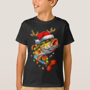 Funny Merry Fishmas B Fish Fishing Christmas Xmas T-Shirt