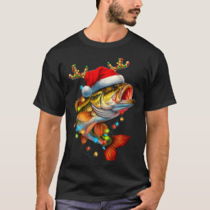 Funny Merry Fishmas B Fish Fishing Christmas Xmas  T-Shirt