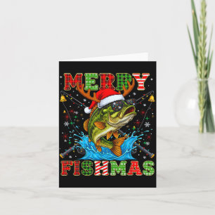 Funny Merry Fishmas Christmas Fish Xmas Fishing Fo Card