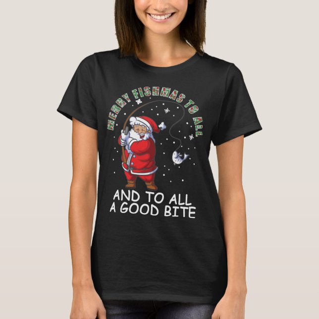 Funny Merry Fishmas To All Christmas Family Matchi T-Shirt (Front)