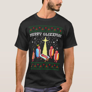 Funny Merry Glizzmas Hot Dogs Family Group Ugly Ch T-Shirt