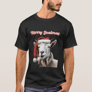 Funny Merry Goatmas With Santa Hat for Goat Lover T-Shirt