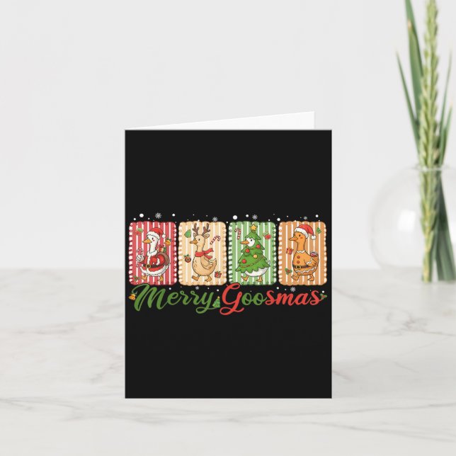Funny Merry Goosemas Christmas Duck Silly Goose Me Card (Front)