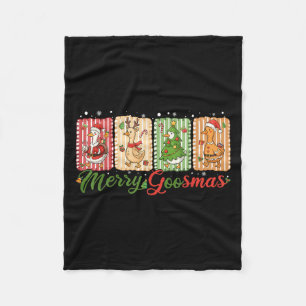 Funny Merry Goosemas Christmas Duck Silly Goose Me Fleece Blanket