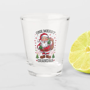 Funny merry Grandma word art Family Shot Glass