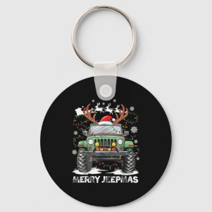 Funny Merry Jeepmas Ugly Light Reindeer Christmas  Key Ring