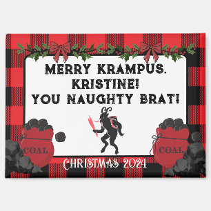 Funny Merry Krampus Personalised Custom Christmas Magnet